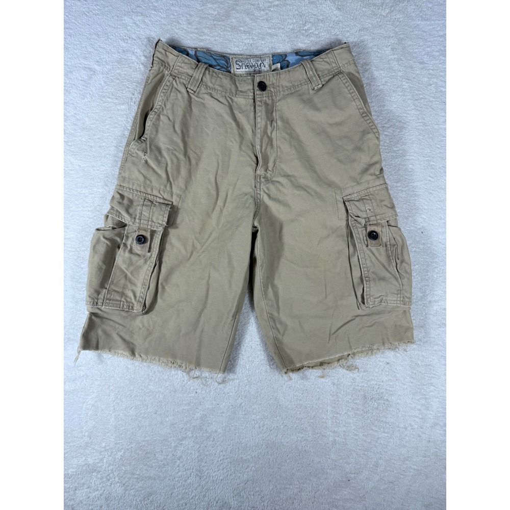 Hollister Cargo Shorts Mens 28 Khaki Tan  Frayed Hem Gorpcore Y2K Surfer Utility
